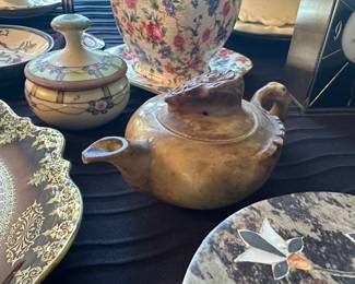 Chinese carved soapstone teapot