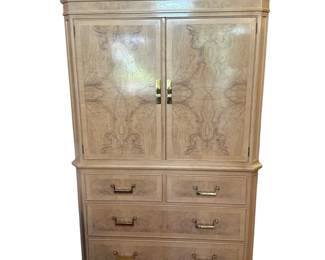 Drexel Heritage Burlwood Tall Cabinet