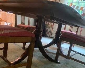 Mahogany Double Pedestle Table