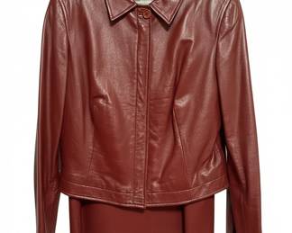 Cache Burgundy Leather Jacket
