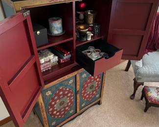 Hand-Painted Tibetan Style Cabinet
