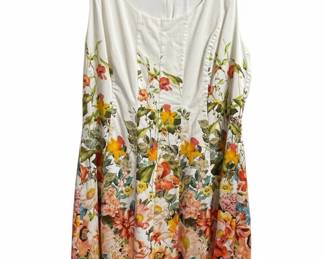 Ulla Popken Floral Print Sleeveless Dress