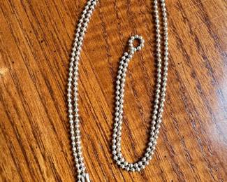 Italian Sterling Silver Ball Chain Necklace