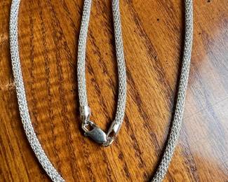 Italian Sterling Silver Round Mesh Chain Necklace