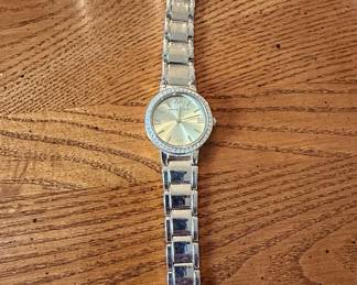 Anne Klein AK/1888 Silver-Tone Crystal Watch