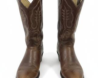 Vintage Tony Lama Brown Leather Western Cowboy Boots