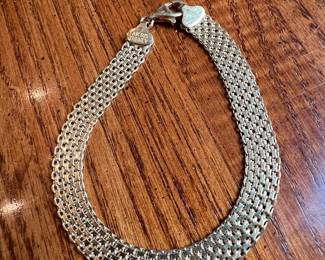 AK 925 Turkey Sterling Silver Woven Mesh Bracelet