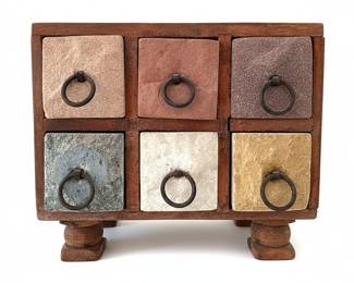 Multi-Stone Drawer Apothecary Chest
