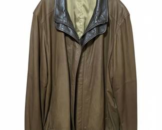 Vintage Two-Tone Leather Bomber Jacket