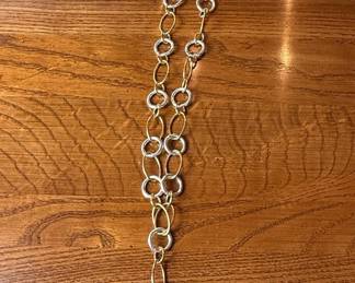Etienne Aigner Two-Tone Link Necklace