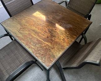 Faux Stone Top Bistro Patio Set