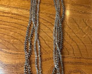 Multi-Strand Smoky Quartz Bead Necklace with 14k Gold Clasp