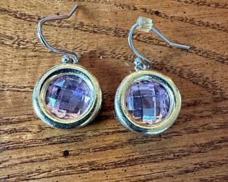 Amethyst and Sterling Silver Drop Earrings