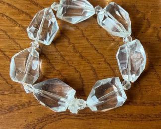 Faceted Clear Quartz Nugget Bracelet