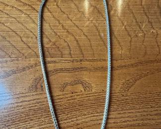 John Hardy Style Sterling Silver Wheat Chain Necklace