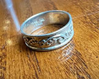 Mexican Sterling Silver Floral Band Ring