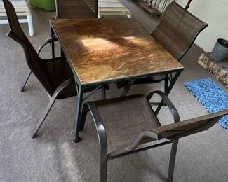 Faux Stone Top Bistro Patio Set