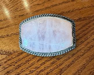 Vintage Rose Quartz Belt Buckle
