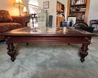 Ethan Allen Caned Top Coffee Table