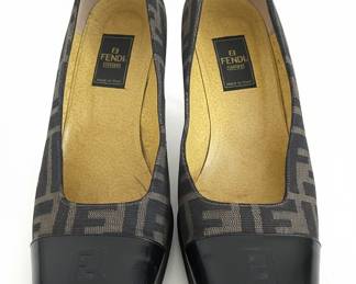Fendi Zucca Print Cap-Toe Pumps