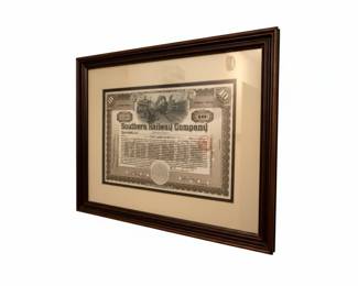 Southern Railway Company 10-Share Common Stock Certificate (1938)