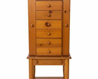 Powell Traditional Oak Wood Jewelry Armoire