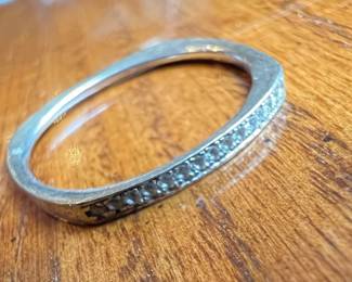 Sterling Silver and Cubic Zirconia Half Eternity Band Ring