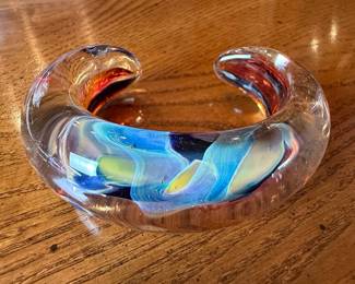 Kevin O'Grady "Tide Pool" Art Glass Cuff Bracelet