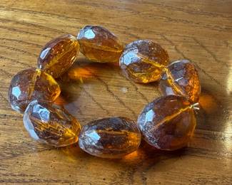 Vintage Faceted Citrine Nugget Beaded Bracelet