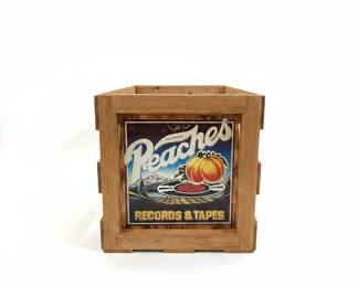 Vintage Peaches Records & Tapes Wooden Crate for 12" Vinyl