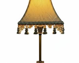 Vintage Victorian Style Table Lamp with Tassel Fringe Shade (Set of 2)