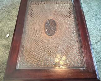 Ethan Allen Caned Top Coffee Table