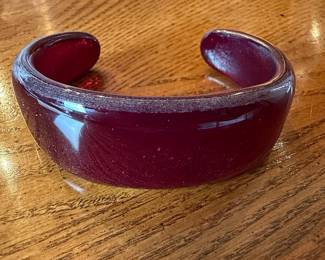 Vintage Bakelite Bangle Bracelet - Cherry Red