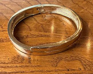 Monet Gold-Tone Hinged Bangle Bracelet