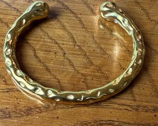 Hammered Gold Plated Stainless Steel Cuff Bracelet