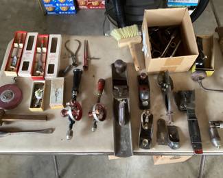 Eggbeater screwdriver/ hand drills and woodworking hand planes