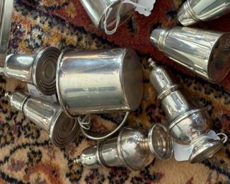 Sterling cups-salt & pepper shakers