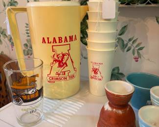Vintage Crimson Tide pitcher & cups