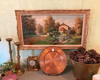 German hand painted oil Ca 1940's