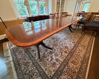 Regency Style Mahogany Dining Room Table, Three Leaves  
