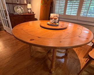 Hardson Brothers Table with a Lazy Susan, One Leaf