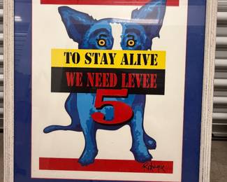 Blue Dog Screen Print