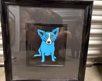 Blue Dog Screen Print