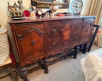 Antique Wooden Sideboard Buffet