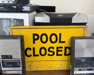 Metal Pool Closed Sign
