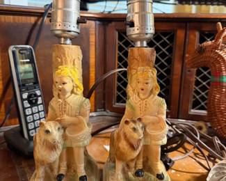Chalkware table Lamps