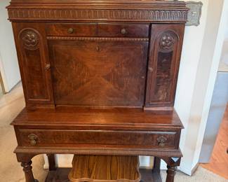Antique Jacobean Drop Front Secretary