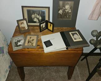 Antique Photos on Antique Dough Box
