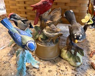 Birds: Goebel W Germany, Downey Woodpecker by Andrea, Shafford Japan Music Box