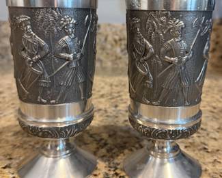 Mullingar Pewter "Fighting Irish" Medieval Goblets